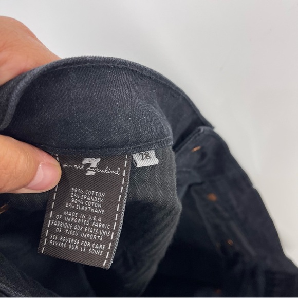 7 For All Mankind Rickie Distressed Cuffed Boyfriend Jeans Black Women's Size 28 - Picture 10 of 10